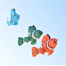 

High quality 2.5m large flying fish kite soft kite ripstop nylon pendant kite reel windsock kite factory outdoor toy pilot