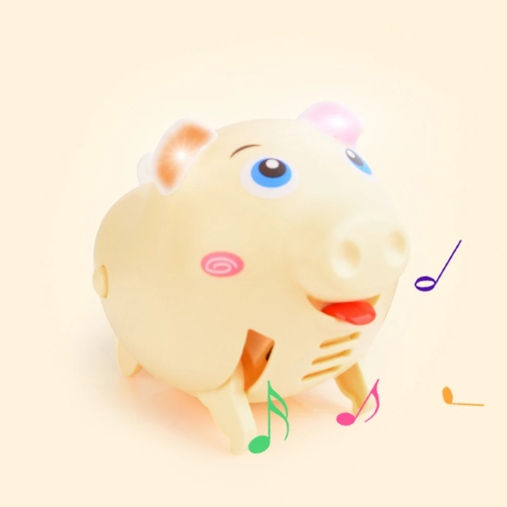 Бегущая свинья игрушка для домашних животных, подтекающая пищащая жевательная игрушка, пластиковая звуковая Голосовая мультяшная Игрушка Свинья с музыкальным голосовым управлением, игрушки для подарка