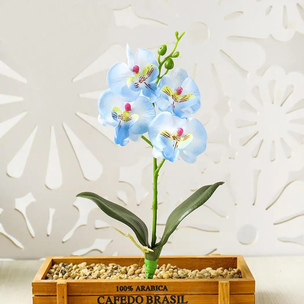 

phalaenopsis potted artificial orchid flower vase simulation fake flower Christmas party wedding home decor bonsai gifts drop