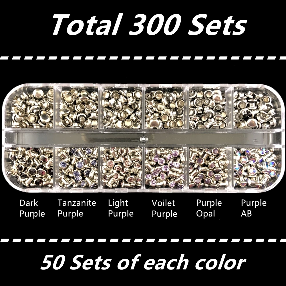 YORANYO 300 наборы для ухода за кожей 4 мм CZ++ Цвет Фул с украшением в виде кристаллов быстрого серебристого цвета с заклепками смешанные покрытые Цвет пятна серьги-гвоздики в стиле панк Спайк подходит для кожаные-Крафта - Цвет: Mix 08