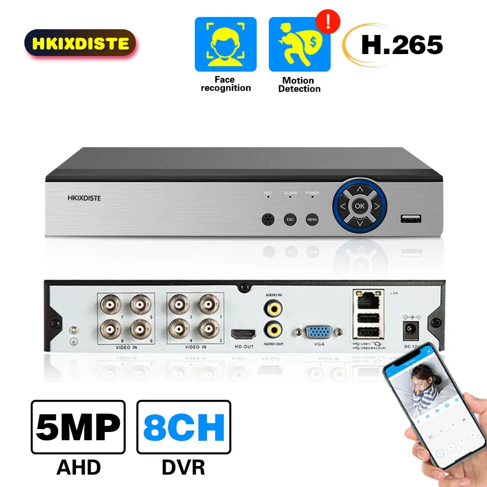 

6 in 1 4CH 8CH 16CH 5MP 4MP 1080P AHD DVR Surveillance Security CCTV Recorder 5MP Hybrid DVR Board For Analog AHD CVI TVI IP