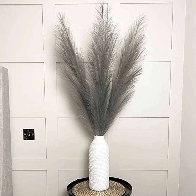 3pcs Artificial Pampas Grass 43inch/110cm Long Fluffy Pampas Grass for Flower Arrangement Wedding Party Centerpiece Home Decor