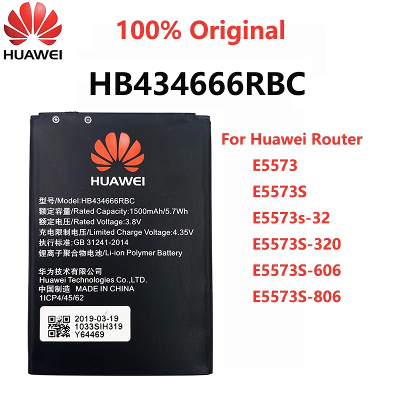 Оригинальный аккумулятор Hua Wei HB434666RBC для маршрутизатора Huawei E5573 E5573S|Аккумуляторы