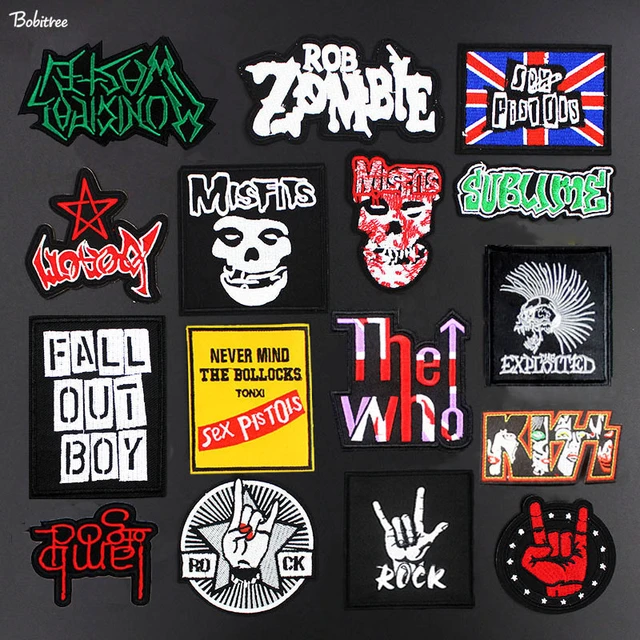 50pcs/lot DIY Rock Band Patches for Clothing Embroidered Punk Iron on  Badges for Jacket Jeans Stickers Appliques Stripes - AliExpress