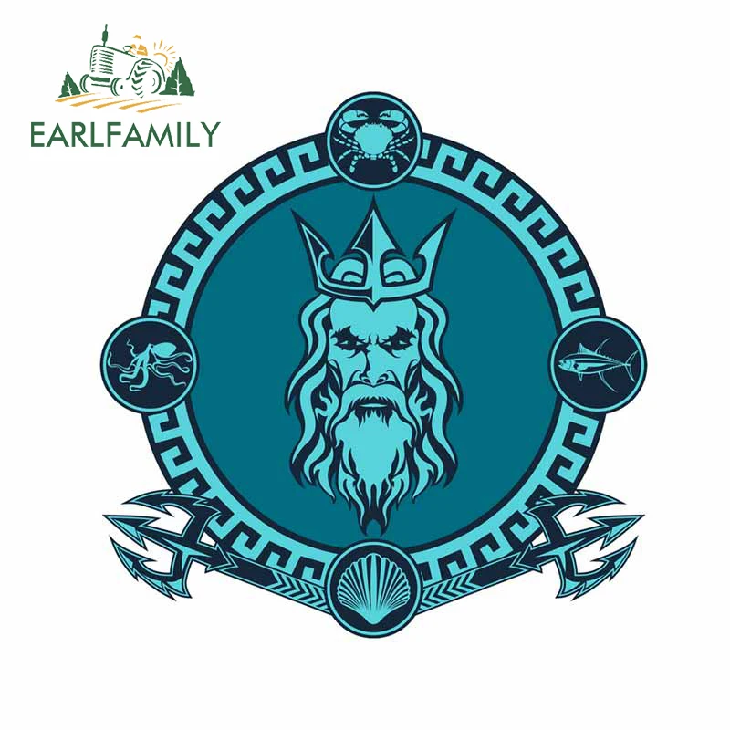 EARLFAMILY 13 см x 12 9 для греческого моря Бога Poseidon наклейки с персонажами из