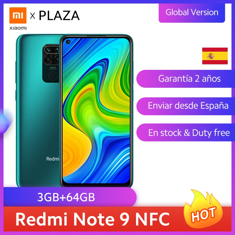 Смартфон Xiaomi Redmi Note 9 3 + 64 ГБ NFC 6 52 дюйма 48 МП 5020 мА ч 18 Вт|Смартфоны| |