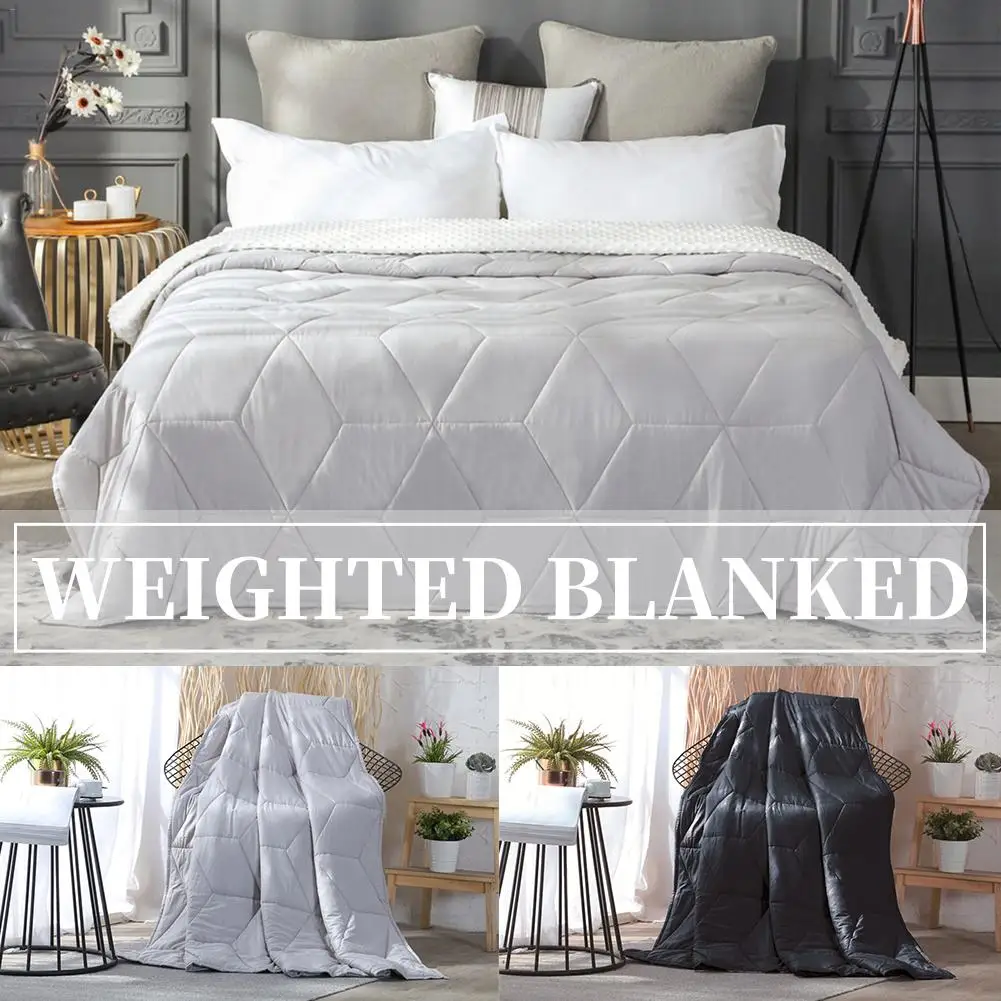 

Cotton Weighted Blanket For Adult Decompression Gravity Blankets Sleep Aid Pressure Weighted Quilt 7lb 15lb Solid Color Blanket