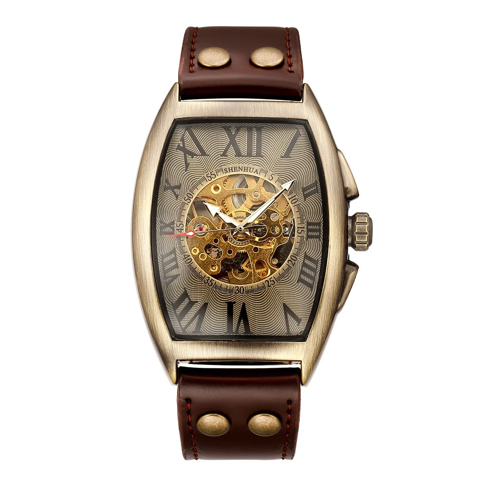 

Shenghua Deep China 9268 Men Analog Watch Leather Belt Rivet Button-Style Table