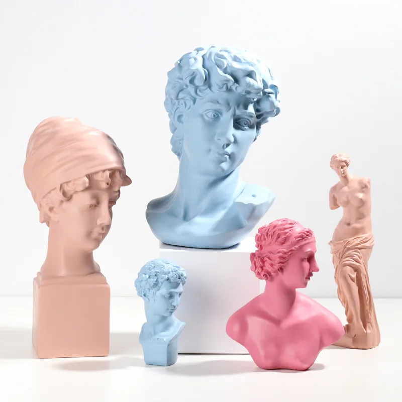 David Head Portraits Bust Venus Mini Gypsum Statue European imitated plaster resin Michelangelo Sculpture Home Decoration David Head Portraits Bust Venus Mini Gypsum Statue European imitated plaster resin Michelangelo Sculpture Home Decoration