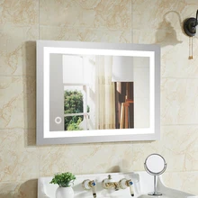 Anti Fog Mirror Beauty Makeup Mirror Home Rectangular Bathroom Mirror Cool White LED Light Wall Mounted 60x80 50x70cm