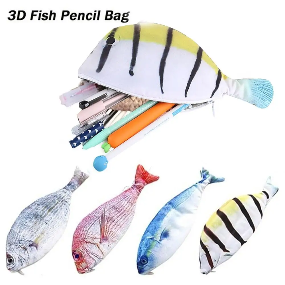 cosmetic bag Pencil Case Pen Bags lipstick Clutch pack Carp Fish Shape Make-up Pouch Unisex Student Fashion Zipper Card package