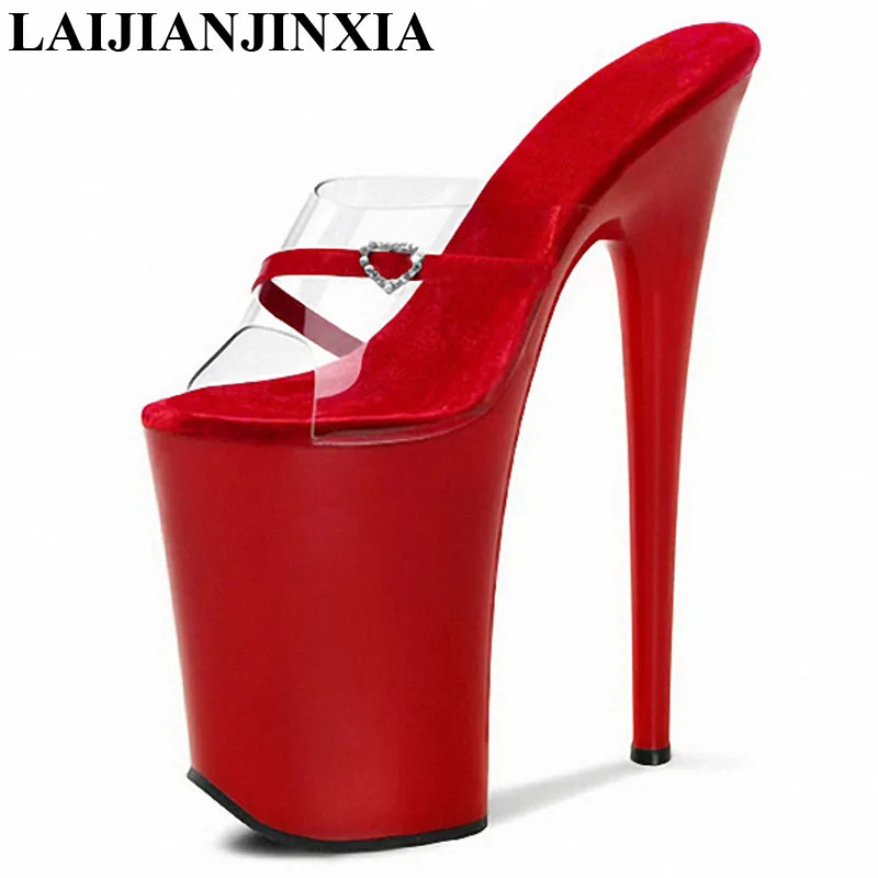 LAIJIANJINXIA/Новинка; женские пикантные шлепанцы на платформе; женская свадебная обувь; туфли для танцев на высоком каблуке 20 см