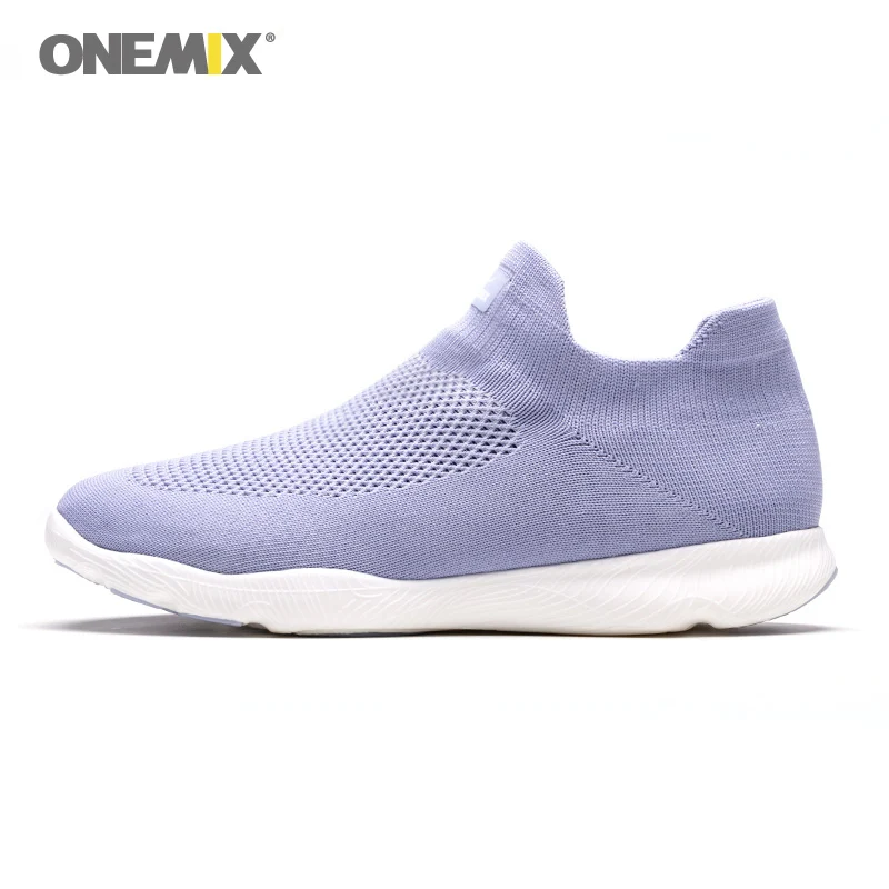 Onemix, новинка, мужские кроссовки, спортивная обувь, дышащая, высокое качество, мягкая, амортизирующая, для wo, мужские кроссовки, супер светильник, обувь для прогулок - Цвет: Фиолетовый