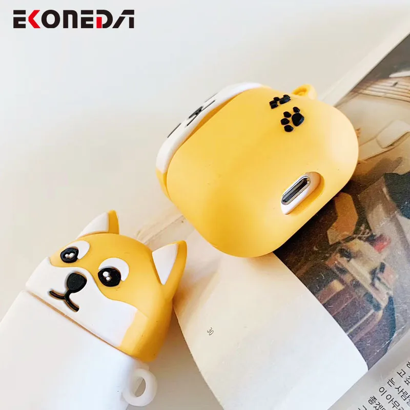 Чехол EKONEDA из мультфильма Шиба ину хаски чехол для Airpods силиконовый мягкий с