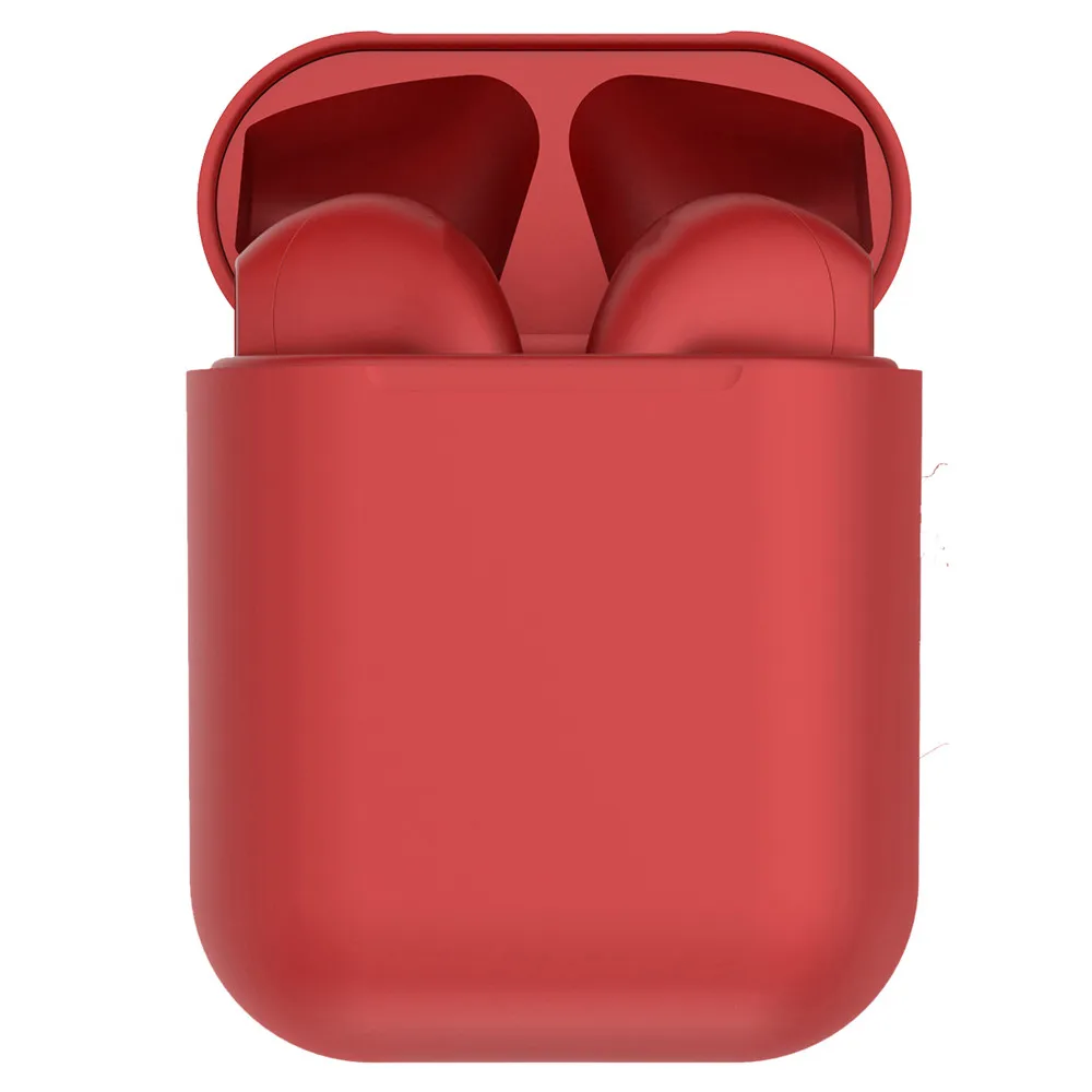 red MODOSON Bluetooth беспроводные наушники i12 TWS 1:1 всплывающие окна наушники с сенсорным управлением гарнитура портативные наушники с зарядным устройством - Цвет: red