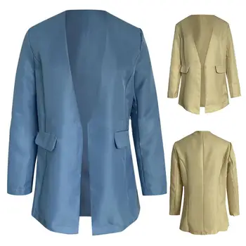 

Office Lady Autumn Solid Color Women Cardigan Suits Jackets Casual Blazer Ladies Solid Formal Blazers Coat Suit