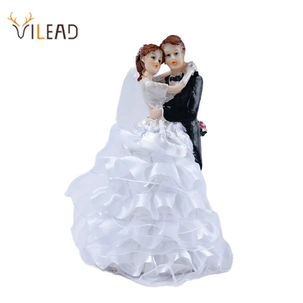 VILEAD 13cm 23cm Resin Wedding Couple Doll Figurines Romantic Wedding