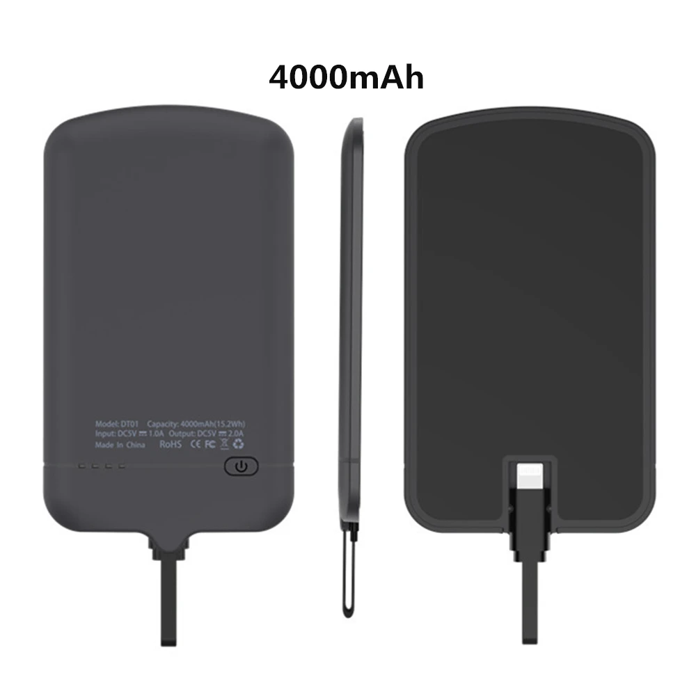 4000 мАч портативный аккумулятор зарядное устройство чехол для iPhone внешний резервный блок питания для samsung Xiaomi huawei зарядное устройство чехол