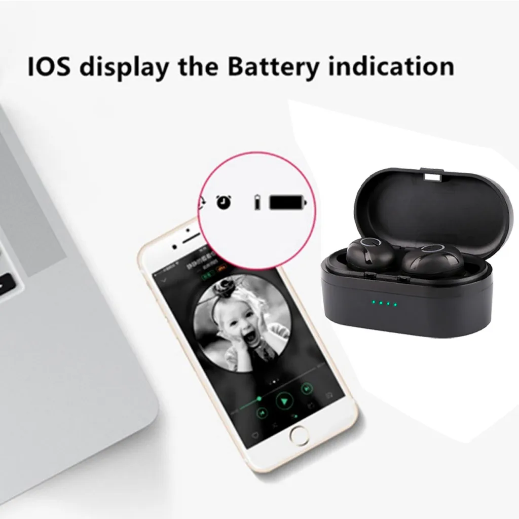 Ouhaobin мини наушники с поддержкой Bluetooth для занятий спортом True Беспроводной гарнитура bluetooth наушники 5,0 наушники-вкладыши Наушники с зарядки чехол 1125#2
