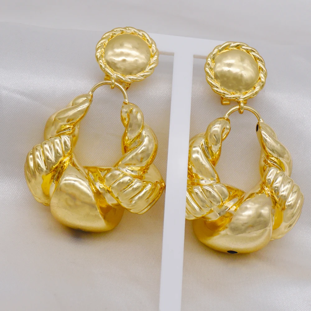 2022 Fashion Drop Copper Earrings Round Big Earrings African Women Crystal Earrings Circle Coper Earrings