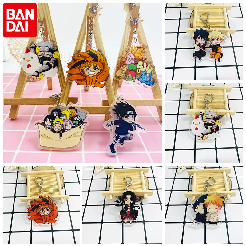 

Bandai Anime Naruto Slayer Keychain Sasuke Kakashi Keychains Itachi Key Chain Keyring Jewelry Accessories Fans Gifts Pendant