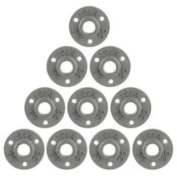 

10Pcs Flange Pates Black Color Iron Cast 1/2" Ceiling Plate for Home