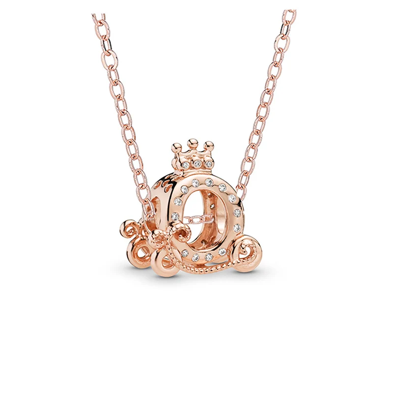 Boosbiy, роскошный бренд, розовое золото, сверкающий Лев, принцесса, сердце, цепь, подвеска, ожерелья для женщин, ювелирное изделие, для изготовления воротника, Mujer - Окраска металла: Rose Gold