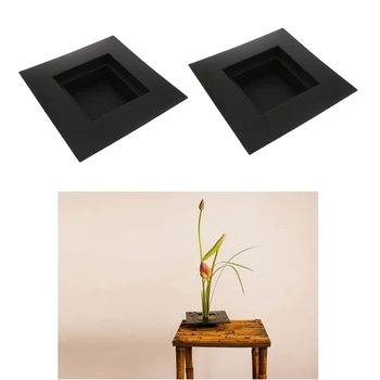 

2Pcs ~Square_L Japanese Suiban Vase Tray Container for Ikebana Flower Arrangements~Different Shape