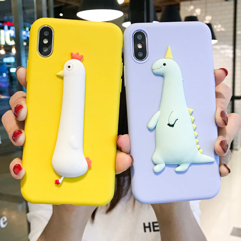 Для Huawei Honor 8A 9X 20i 10i 7A 8S 3D Силиконовый мультяшный динозавр мягкий чехол для