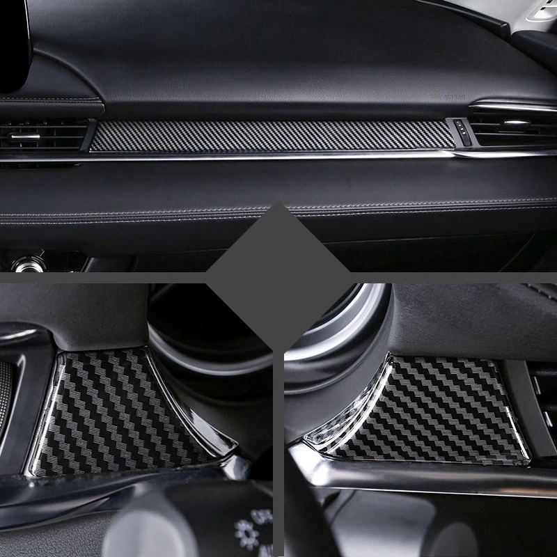 Car Styling 3PCS ABS Plastic Dashboard Console Decorative Strips Cover Trim For Mazda 6 Atenza Left Hand Drive