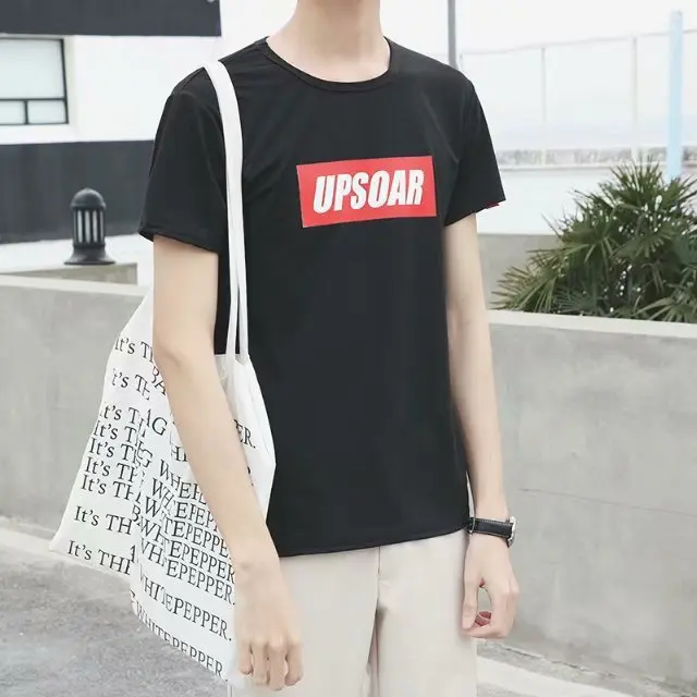 

Men Summer Wear 2019 New Style Men'S Wear Fashion Short Sleeve Korean-style Trend Summer Casual Handsome Students BF Versatile S