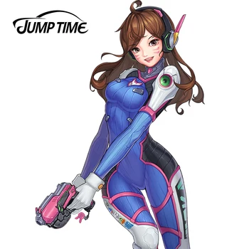 

JumpTime 13cmx8.85cm Overwatch Original Character D.Va (Hana Song) Car Decoration Stickers Drift Racing Decal Window Car Styling