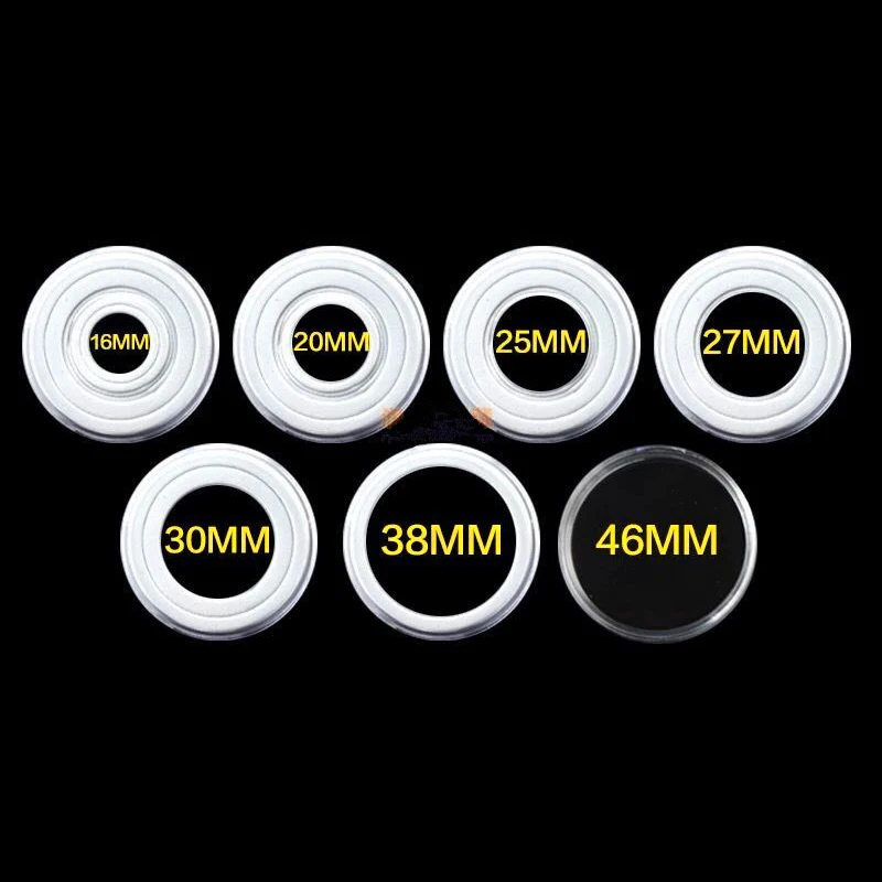 

30pcs Clear Capsule Collection Coin Holders Adjustable 16/20/25/27/30/38/46mm