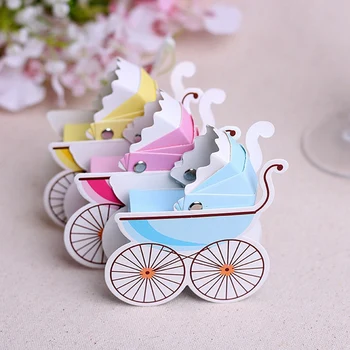 

40Pcs Candy Box Baby Stroller Baby Shower Baby Birth Favors Boxes Baby Party Supplies Baptism Christening Gift Box Wedding Favor