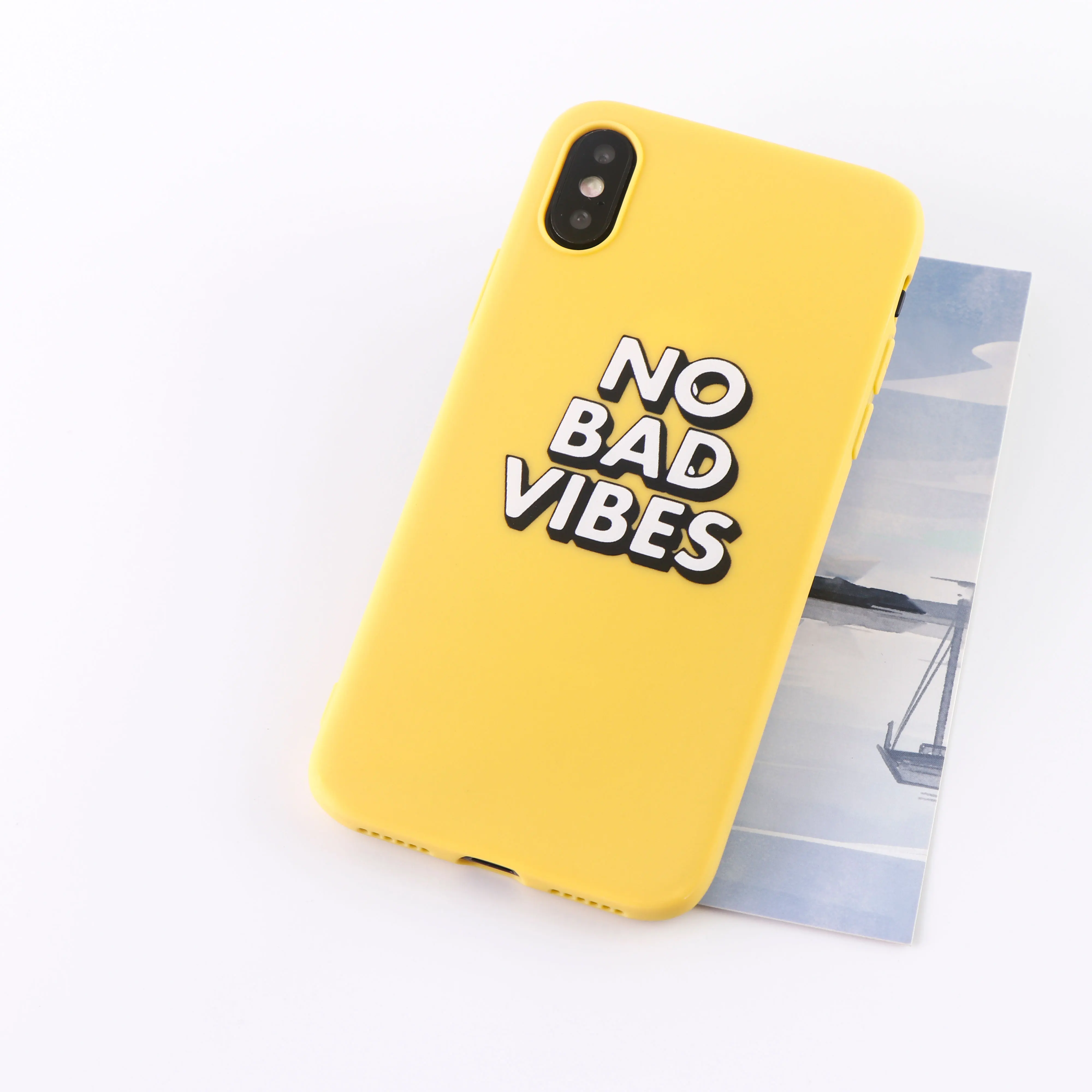 No Bad Vibes чехол для телефона для iPhone X XS XR Max 8 7 6 S plus 11 Pro MAX чехол s Мягкий силиконовый чехол для мобильных телефонов - Цвет: 8635-Yellow