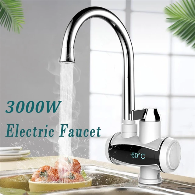 Grifo eléctrico Digital de 3000W para cocina, calentador de agua sin  tanque, con pantalla LED, instantáneo - AliExpress