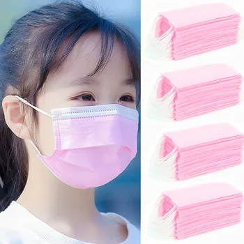 

Child Medical Mask Mouth Face Mask Boy Girl Disposable Mask Breathable Pink Infant Mask For Children Fast shipping In Stock