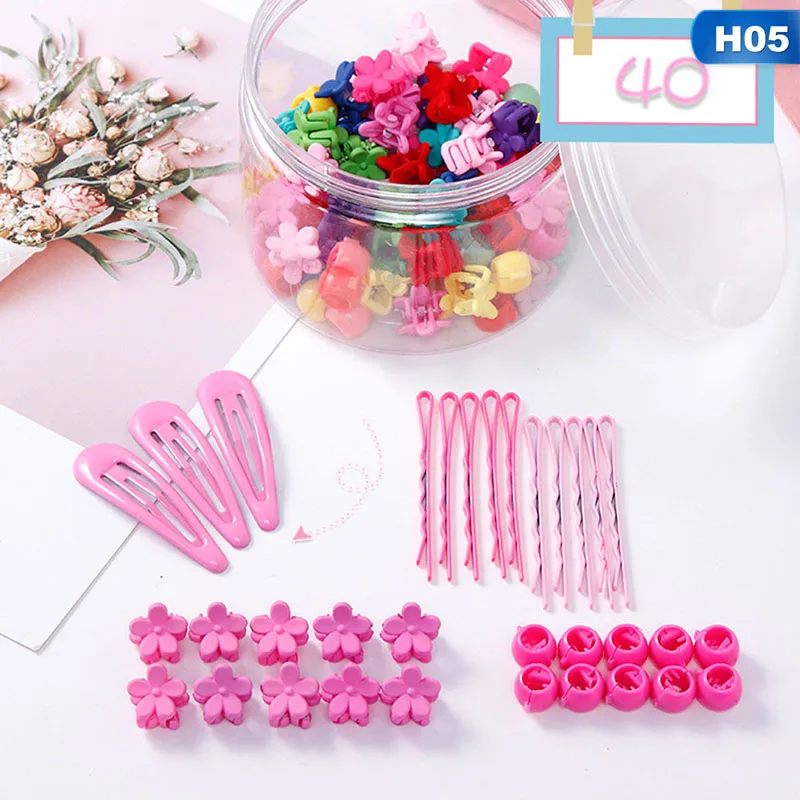 New Fashion Baby Girls Small Hair Claw Cute Candy Color Mixed Flower Hair Jaw Clip Children Hairpin Hair Accessories