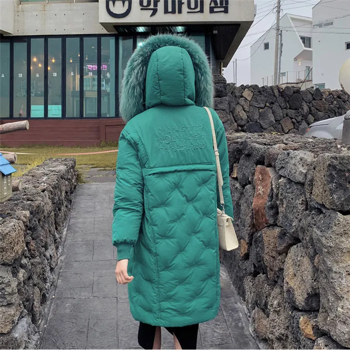 Зимний женский с капюшоном пальто с меховым воротником теплая длинная куртка женская верхняя одежда больших размеров новые хлопковые парки Feminino XIN068