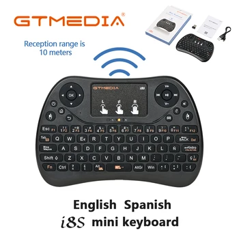 

1 pcs New i8s Mini Wireless Keyboard 2.4G Spanish English 3 Color Air Mouse with Touchpad Remote Control TV Box with Android