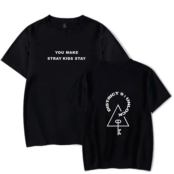 

2020 Men's Underwear T-shirt Men's T-shirt stray kids t shirt Women's Short Sleeve Print Black Letter Harajuku Boys t-shirt