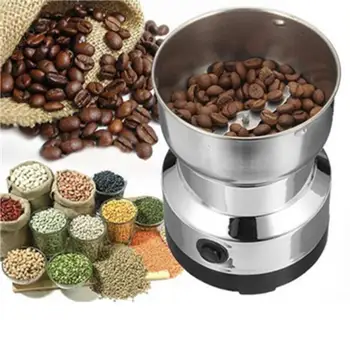 

220v Mini Electric Stainless Coffee Grinder Salt Pepper Grinder Beans Nuts Grinding Coffee Machine Home Kitchen Tool кофемолка