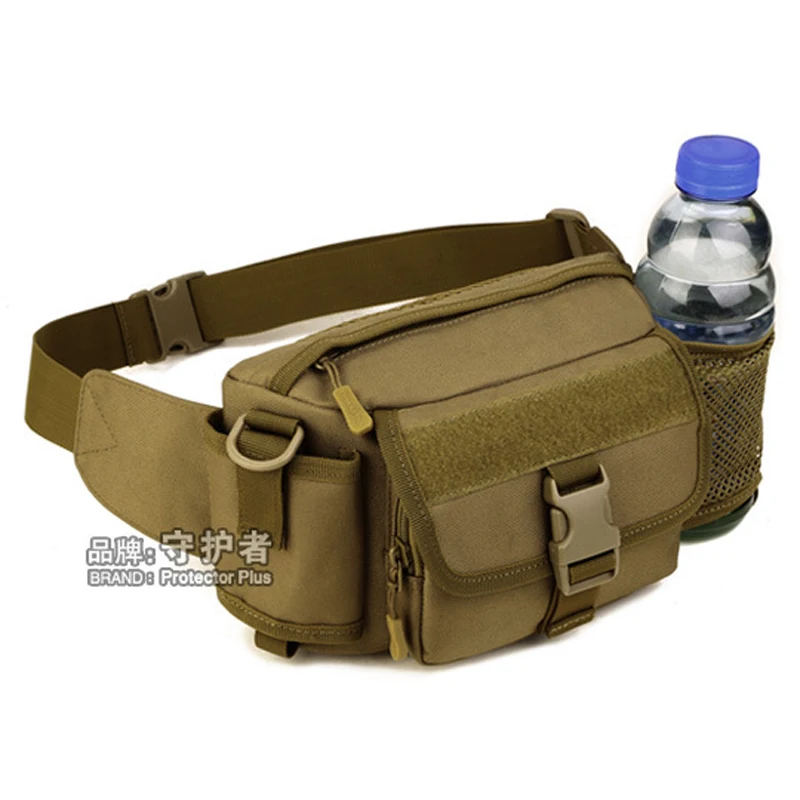 khaki Тактическая Сумка в Военном Стиле, система MOLLE, походная сумка, водонепроницаемая камуфляжная поясная сумка, Спорт на открытом воздухе, рыбалка, велосипедная сумка, походная - Цвет: khaki