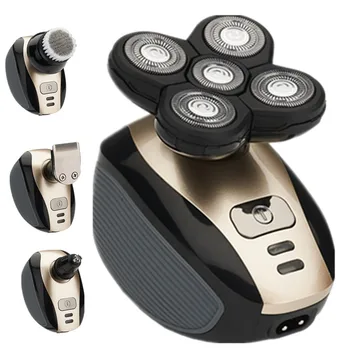 

5 in 1 Rechargeable Electric Shaver Five Floating Heads Razors Hair Clipper Nose Ear Hair Trimmer Men Facial Cleaning Brush