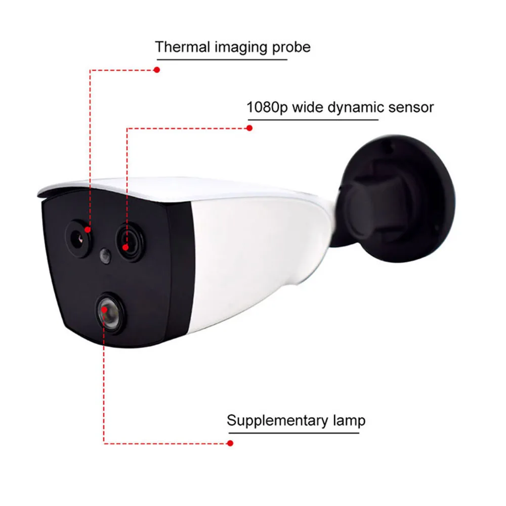 US $1.195.28 Camera 1080P IP Camera AI Human Body Temperature indicator Thermal Binocular Camera for Fever Detection termovision camera