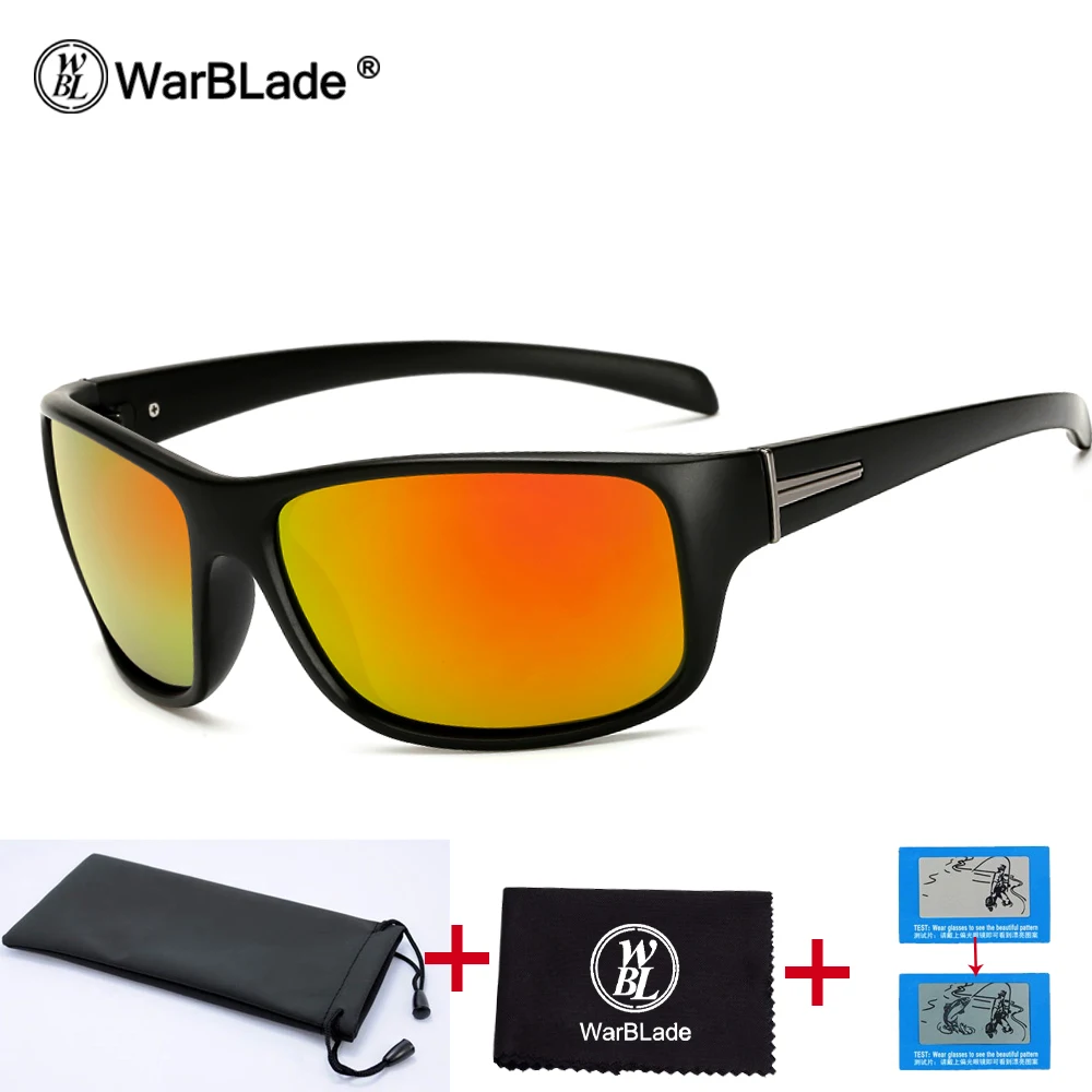 red lens WarBLade Новые популярные брендовые дизайнерские солнцезащитные очки мужские Поляризованные женские модные солнцезащитные очки UV400 черные квадратные солнцезащитные очки Gafas - Цвет линз: red lens