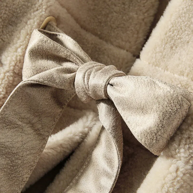 100% шерстяная куртка пальто из натурального меха овечья шерсть зимнее женская