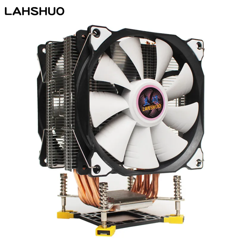 3/4PIN RGB светодиодный Процессор кулер 6 Heatpipe 12V (12 см) 2 вентилятор охлаждения