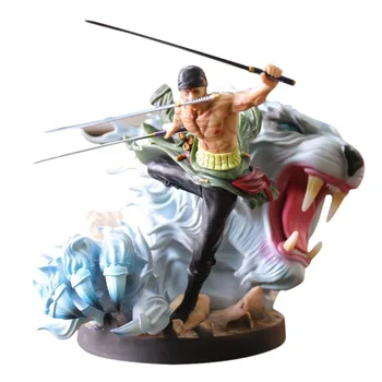 

23 cm Anime One Piece Action Figure POP DX Roronoa Zoro FIghting Tiger Ver. PVC Cartoon Figurine Toys Collectible Model Boy Gift