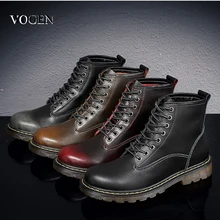 Doc/Мужская обувь; мужские зимние ботинки; мартинсы; мужская кожаная обувь; ботильоны; Водонепроницаемая повседневная обувь в байкерском стиле; botas hombre